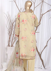 Husnkari By Romosh Embroidered Organza 3 Piece Stitched Suit RNPC25HK D-185 BLOSSOM ATTIRE (YL)